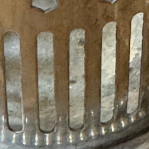 Vintage  Bottle Holder Set Stamped FS  Silver Plated Pierced Beaded Foot - Picture 5 of 9